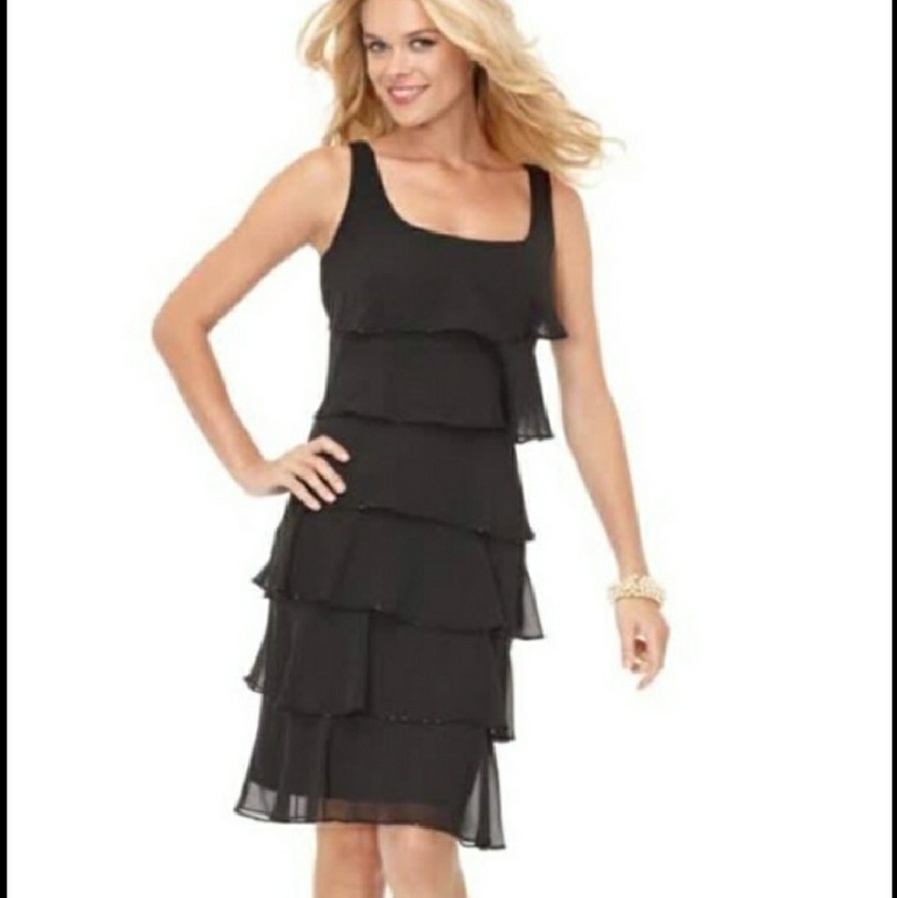 Patra Black Beaded Cocktail Dress